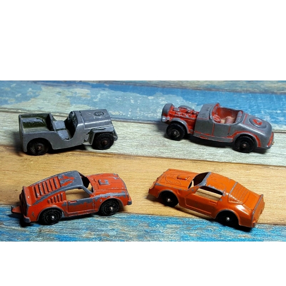 Vtg Tootsie Toy 4X Lot Chicago USA Cars Pontiac Firebird Mustang ModeL B 21cb16